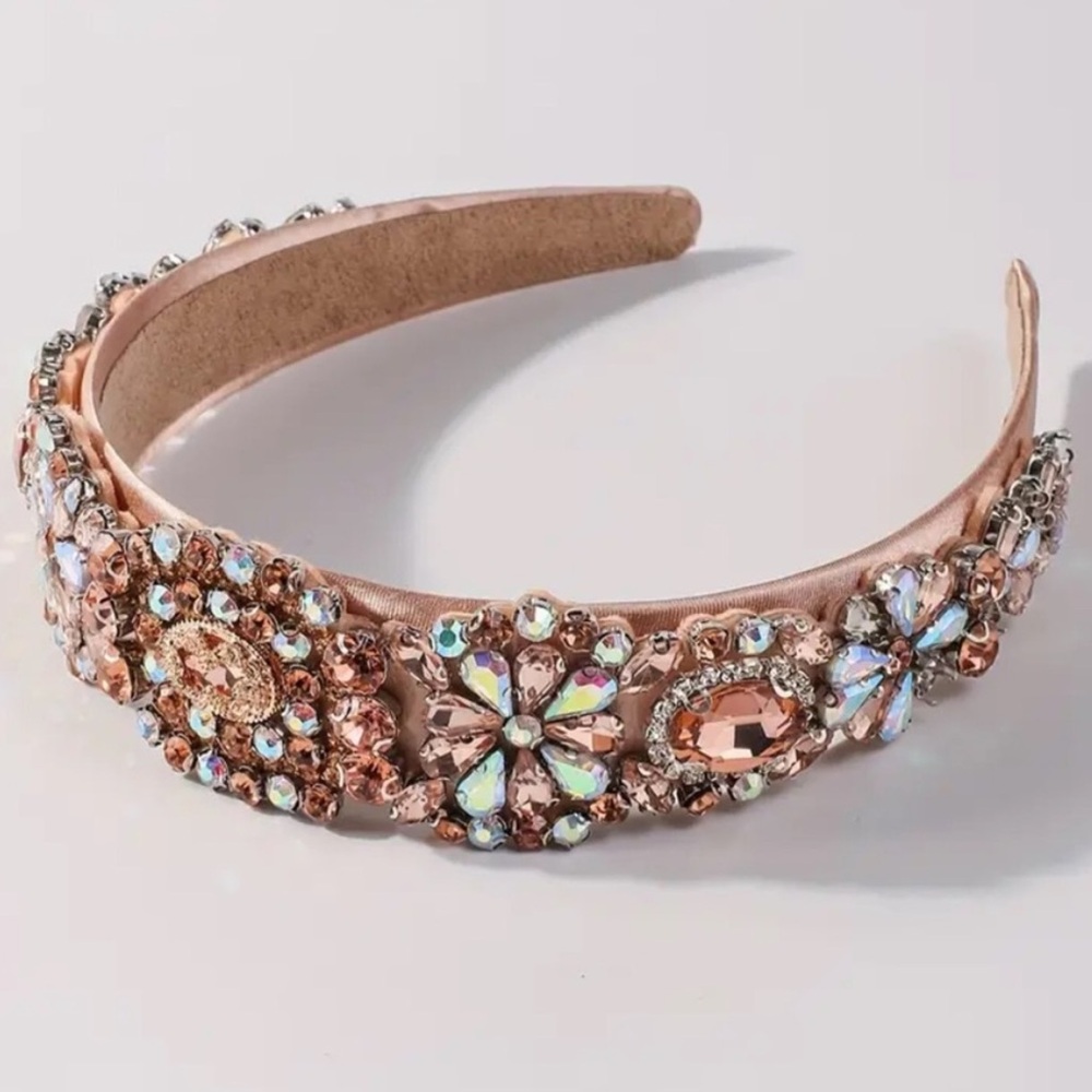 Peach/Cream Colored Bejewelled Headband